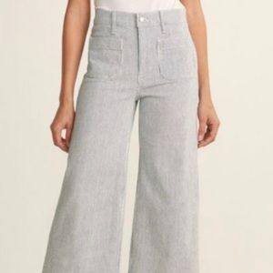 J.Crew Point Sur Striped Wide Leg Cropped Pants
